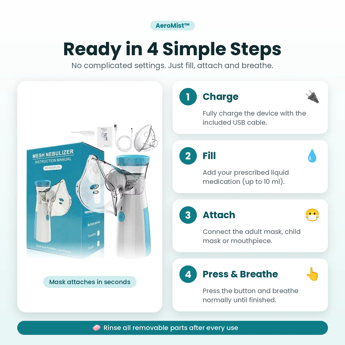 AeroMist™ Portable Mesh Nebulizer