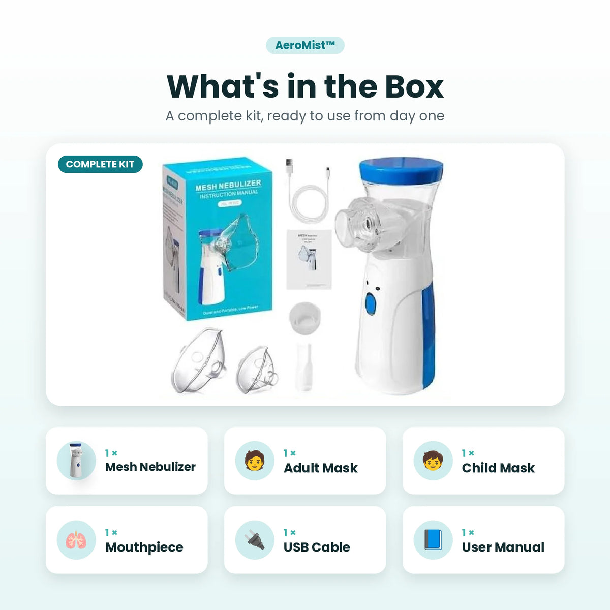 AeroMist™ Portable Mesh Nebulizer